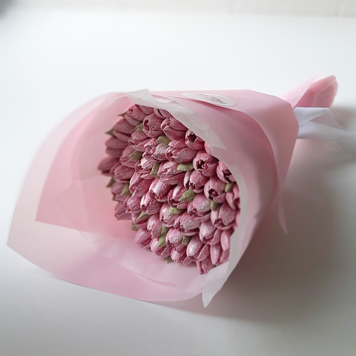 Букет из зефира 15 см розовый