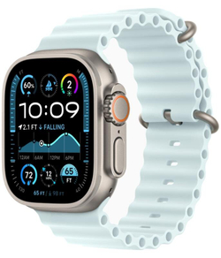 Apple Watch Ultra 2 49mm Бежевый Титан Ремешок Ocean Ледяного-Синего Цвета 2024