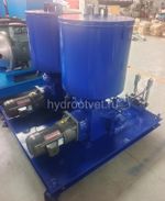 DJRB-P400Z100IV - Станция смазки электрическая для двухлинейных систем, рабочее давление до 400 бар, подача 400 мл/мин, мощность двигателя 1,1+1,1 кВт, объем бака 100 литров; тип станции - Сдвоенная с двумя выходами