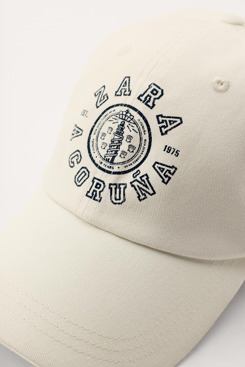 ZARA КЕПКА VARSITY, ЭКРЮ