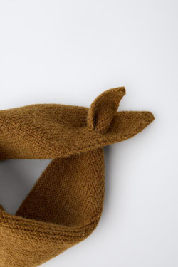 ZARA ТРЕУГОЛЬНАЯ ТРИКОТАЖНАЯ БАНДАНА, ОХРА