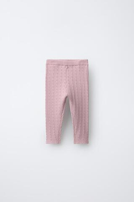 ZARA ЛЕГИНСЫ С АЖУРНЫМ УЗОРОМ, РОЗОВЫЙ