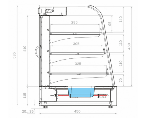 Тепловая витрина-мармит Carboma ASIA 2 A45 HWB 0,4-1