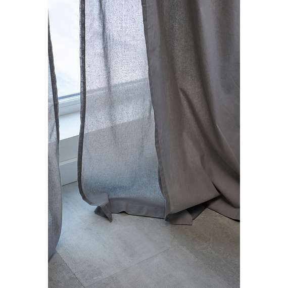 Штора из хлопка базовая серого цвета из коллекции essential, 150х290 см