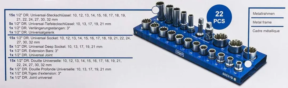 Набор головок 22пр. 1/2'' Scheppach Sch-50221Q