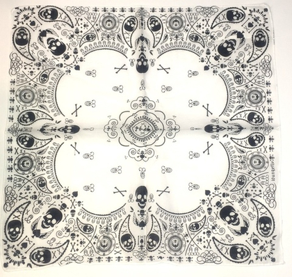 Бандана 2 категория огурцы белый черепа