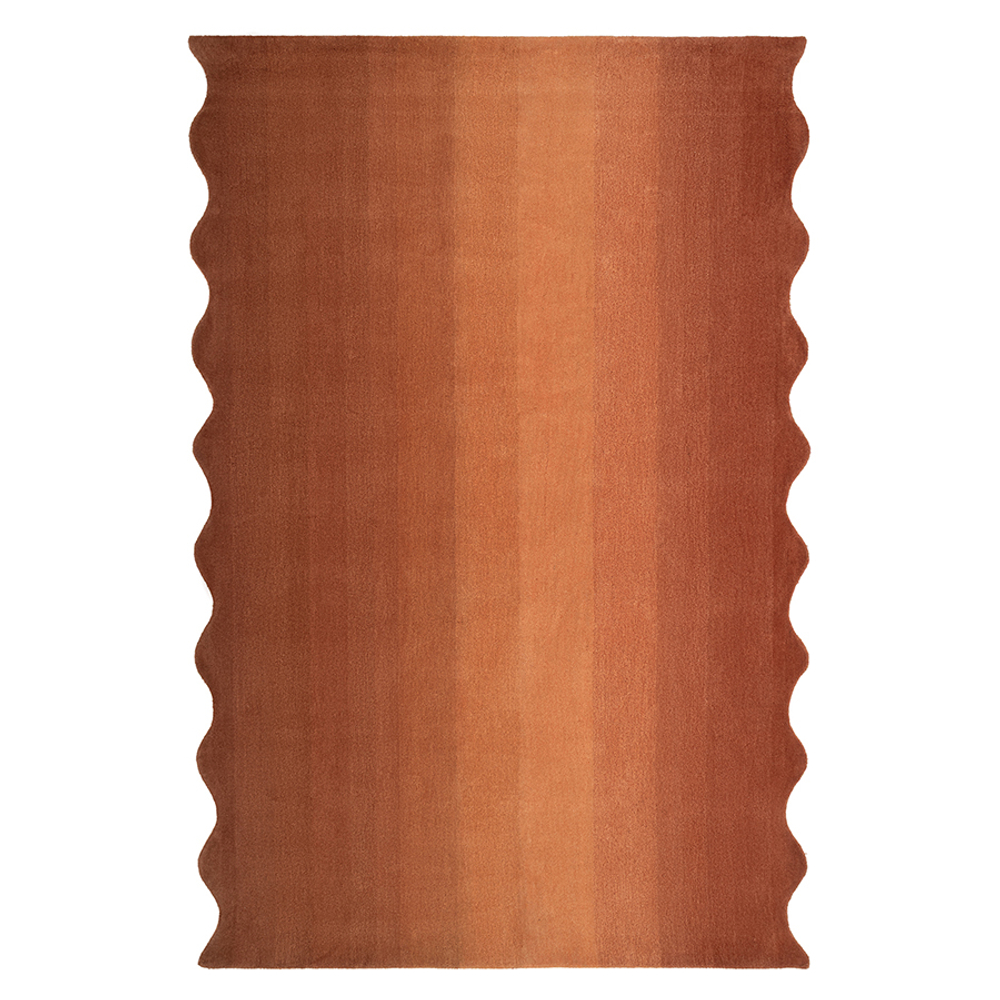 Ковер из шерсти over horizon терракотового цвета из коллекции trendy ruffles, 200х300 см
