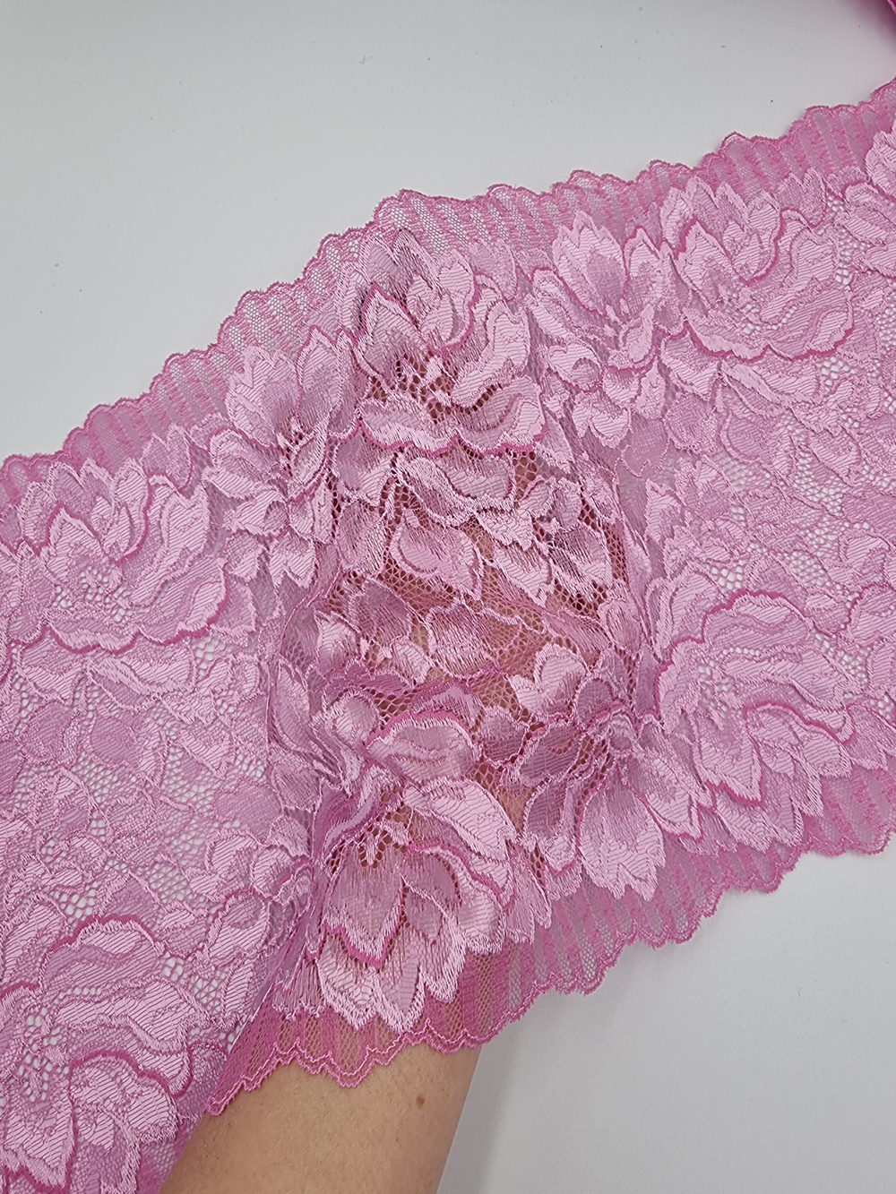 Кружево эластичное розовое К810 23 см (Япония)
