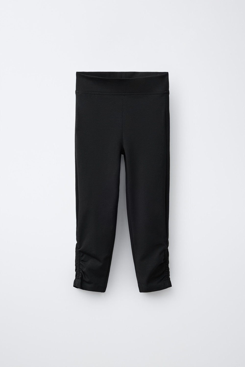 ZARA ЛЕГИНСЫ КАПРИ СО СБОРКОЙ, ЧЕРНЫЙ