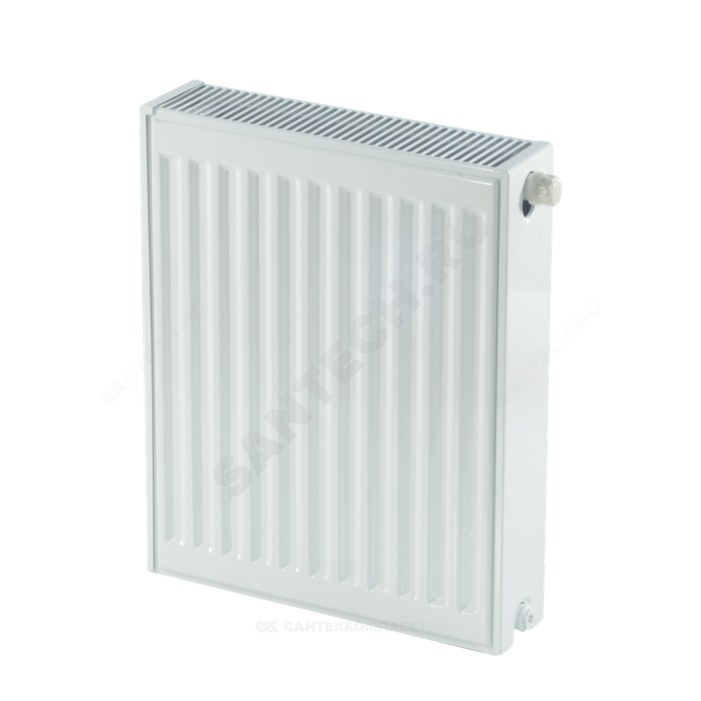 Радиатор стальной панельный Ventil Compact VC тип 22 500х1200 Qну=2658 Вт ниж/п в комплекте кронштейн. встроенный вентиль RAL 9016 (белый) Heaton Plus
