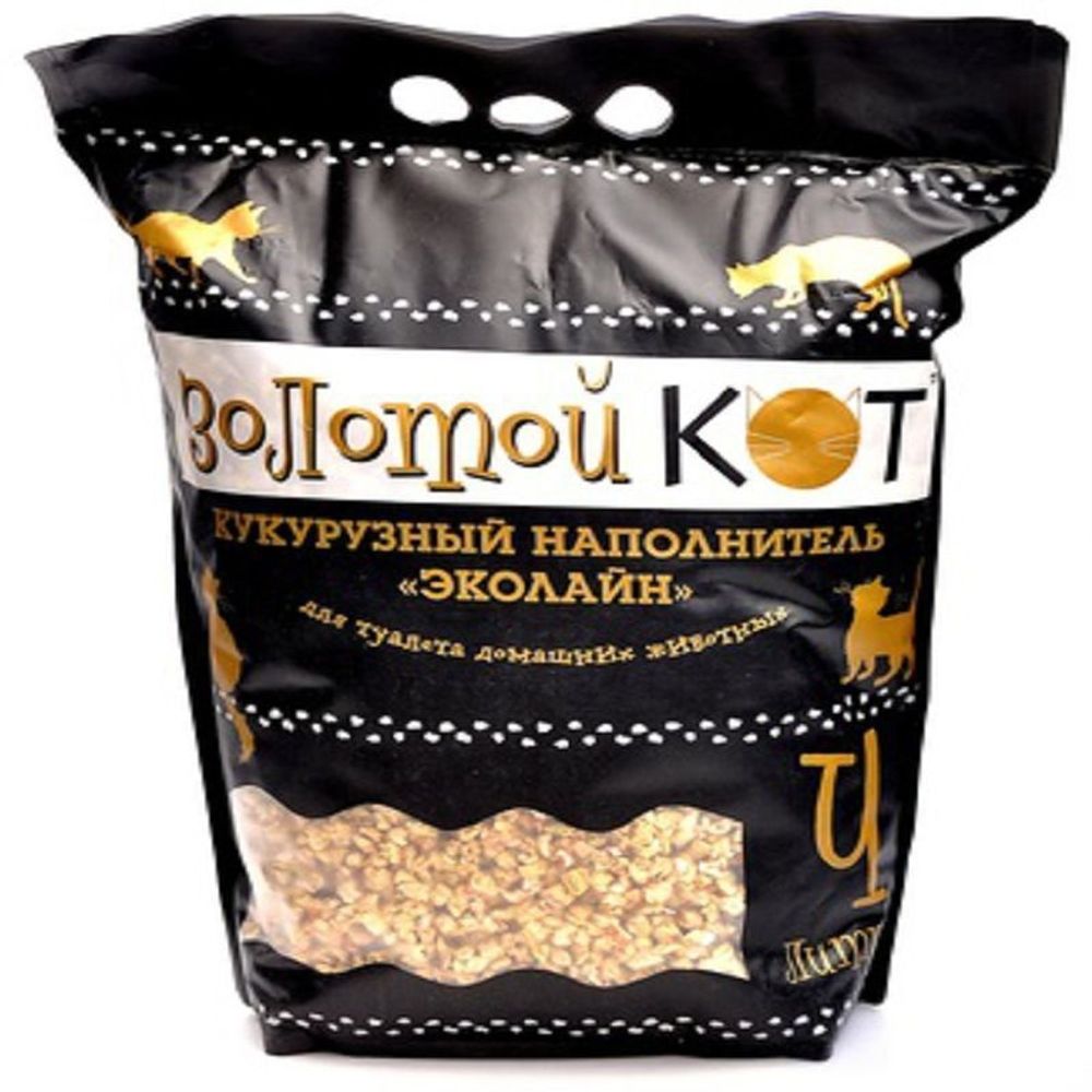 Золотой кот Кукурузный наполнитель для кошек и грызунов, 4 л