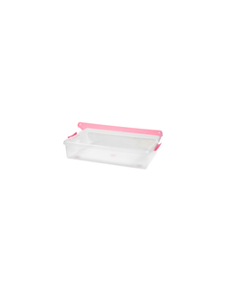 Короб для хранения IRIS THIN BOX 34л, прозрачный-розовый