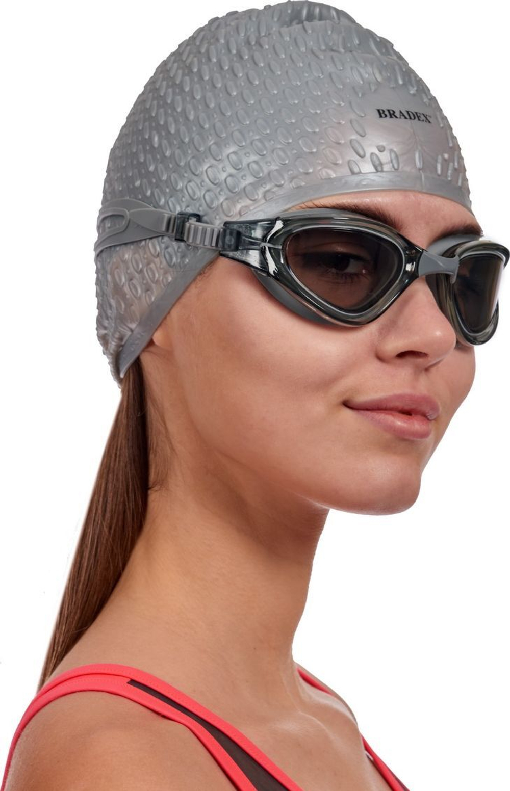 Очки для плавания, серия "Комфорт", серые, цвет линзы - серый
