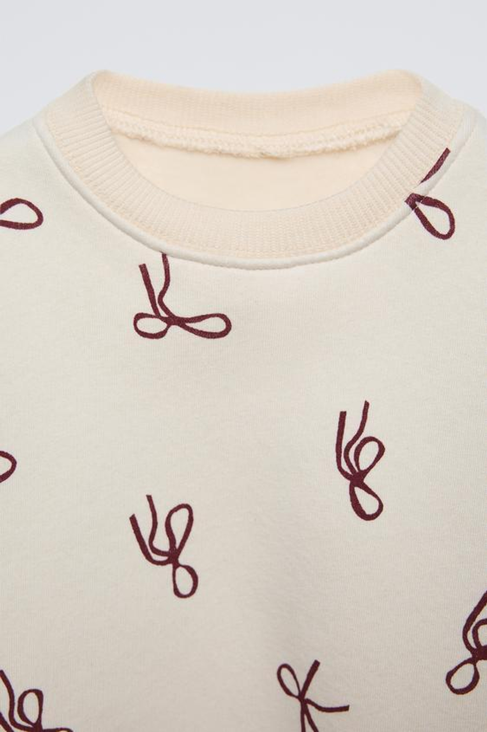 ZARA ТОЛСТОВКА С БАНТАМИ, ЭКРЮ/БЕЖЕВЫЙ