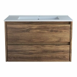 Тумба с раковиной Vincea Gio 80 VMC-2G800CO/VBS-13980 тёмный дуб/раковина белая