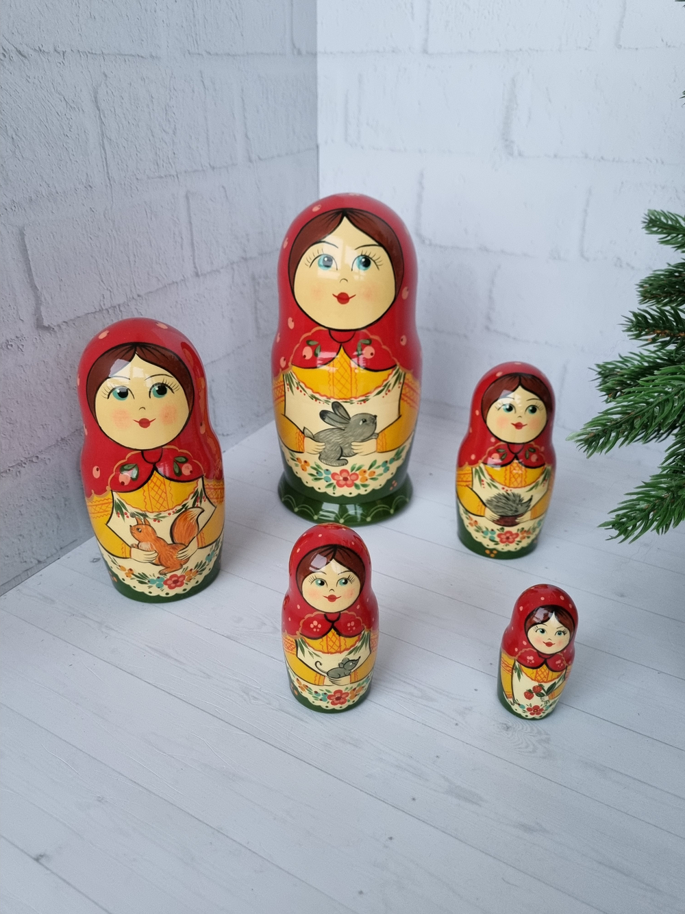 Матрешка с зайчиком 5 мест