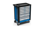 Тележка инструментальная AutoMeister 7 ящиков (RAL5015/RAL7040) с набором инструмента 218 предметов 79481