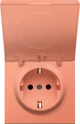 Donel R98 матовый коралл накладка для розетки Schuko с большой крышкой, 16A 250 В~, серия DA