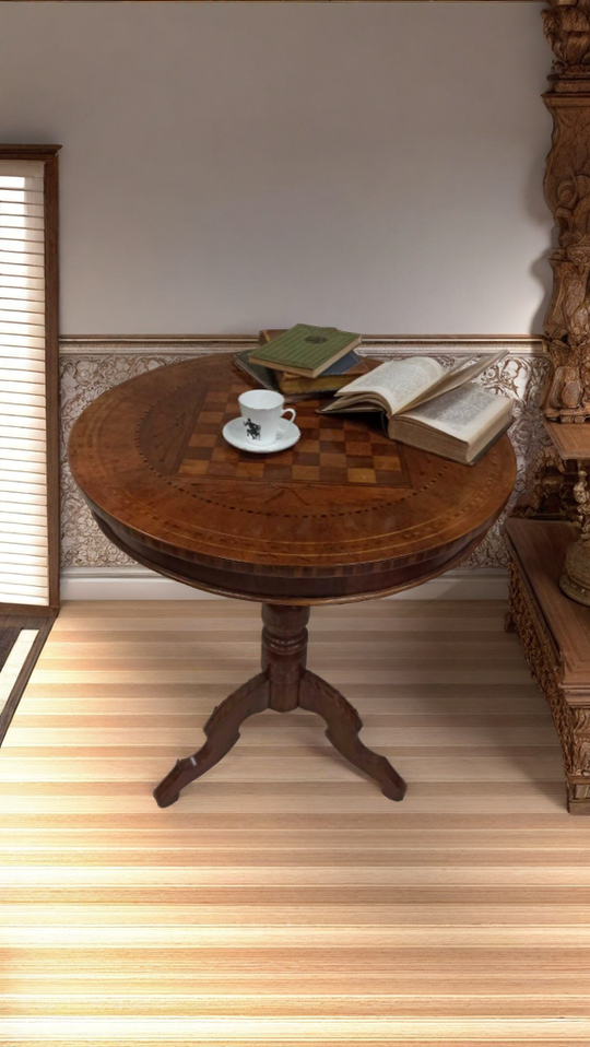 Шахматный стол круглый