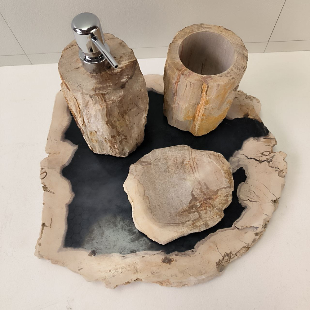Набор из окаменелого дерева 4 предм Fossil Set NF-63280 поднос 149