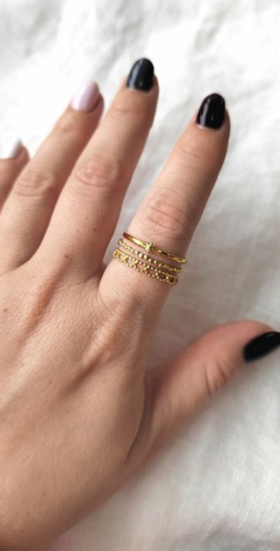 kst002-з Кольцо "Ажурное" со звездочкой 8мм, разъемное, нерж. сталь, позолота