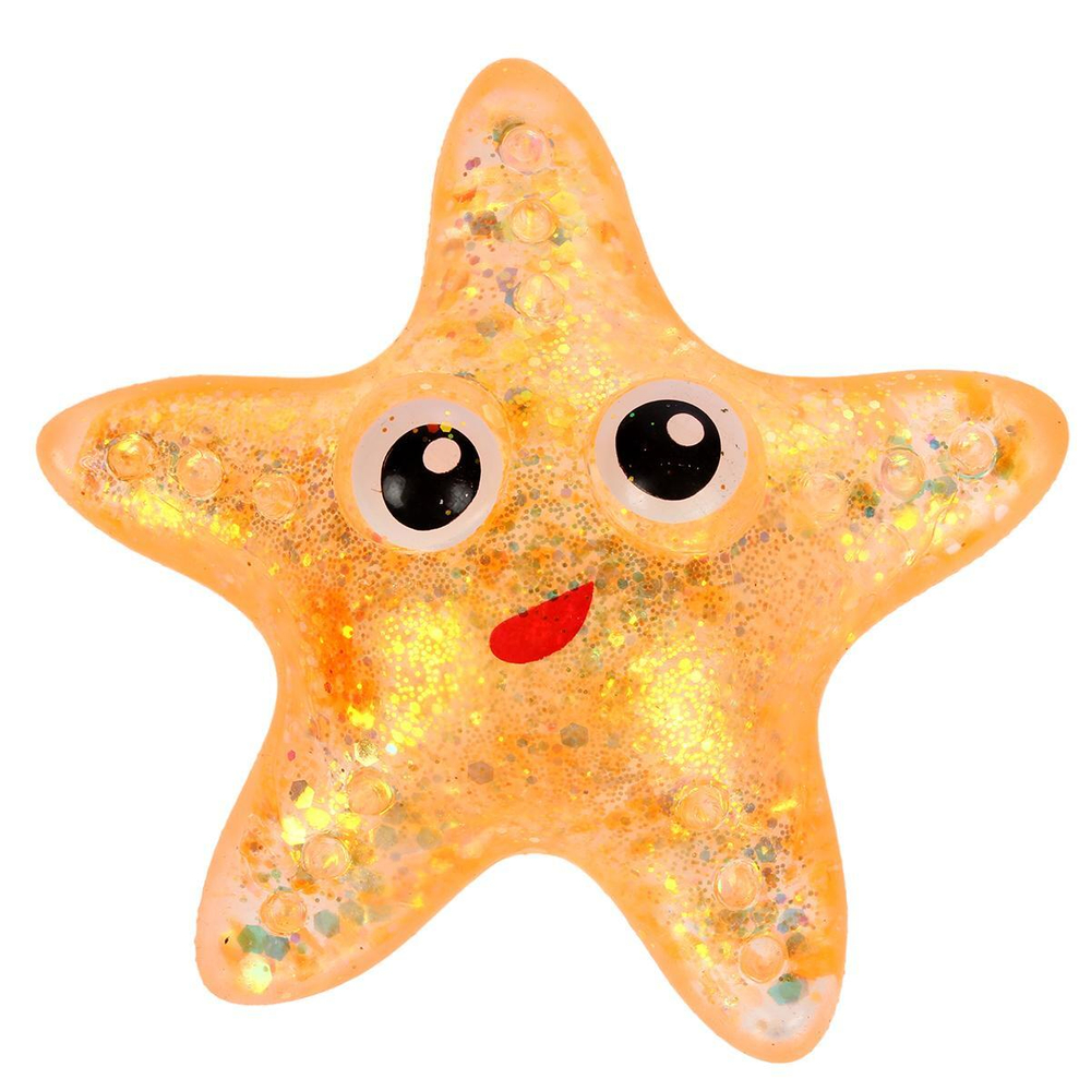 Мякиш Морская звезда сахар с блестками 10 см, 3 цвета микс, с-30516