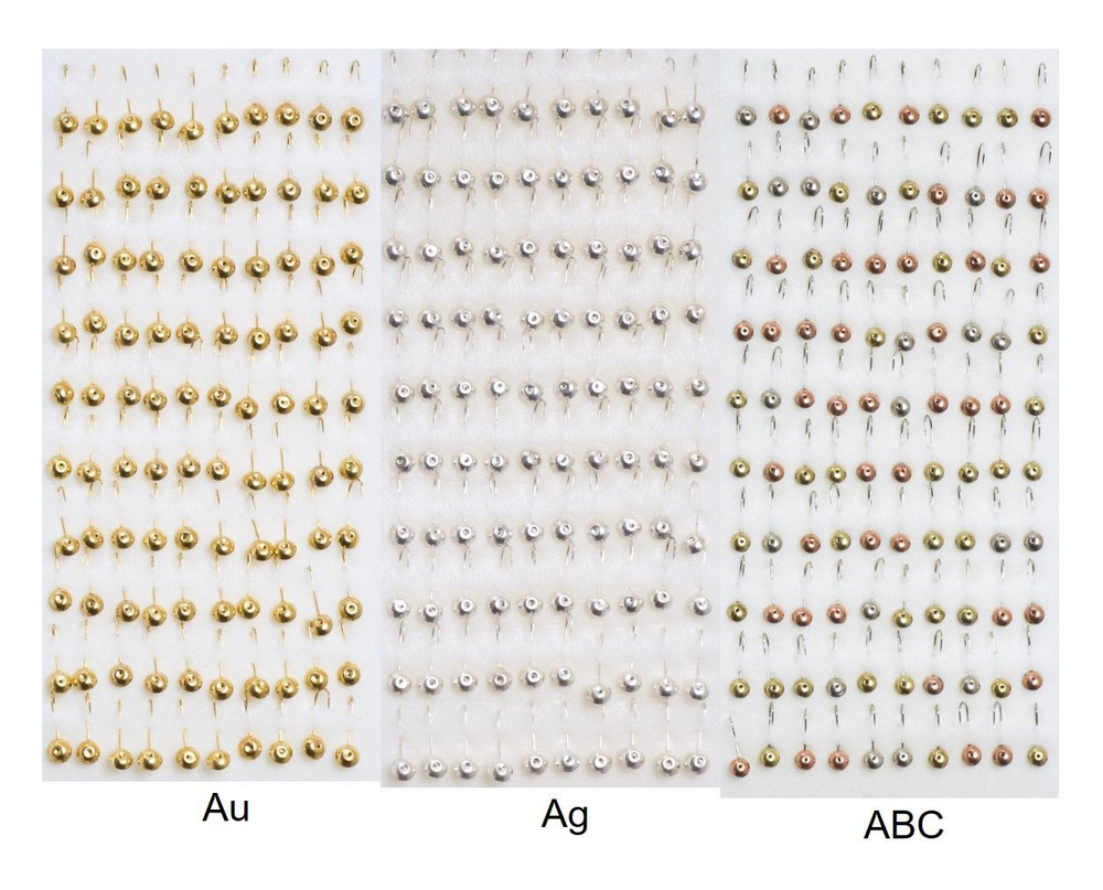 Мормышка LumiCom металлическая паяная №34 (набор), № крючка 10-4, ABC, 100 штук в наборе