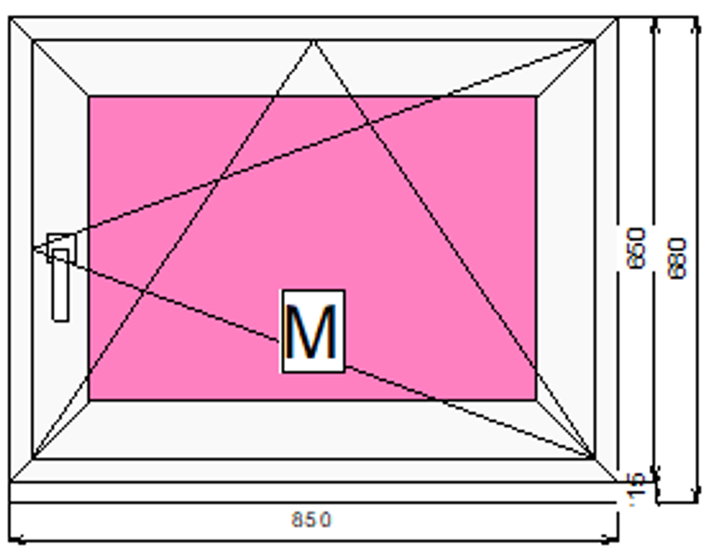 Пластиковое окно 650 х 850 ТермА Эко + Москитная сетка