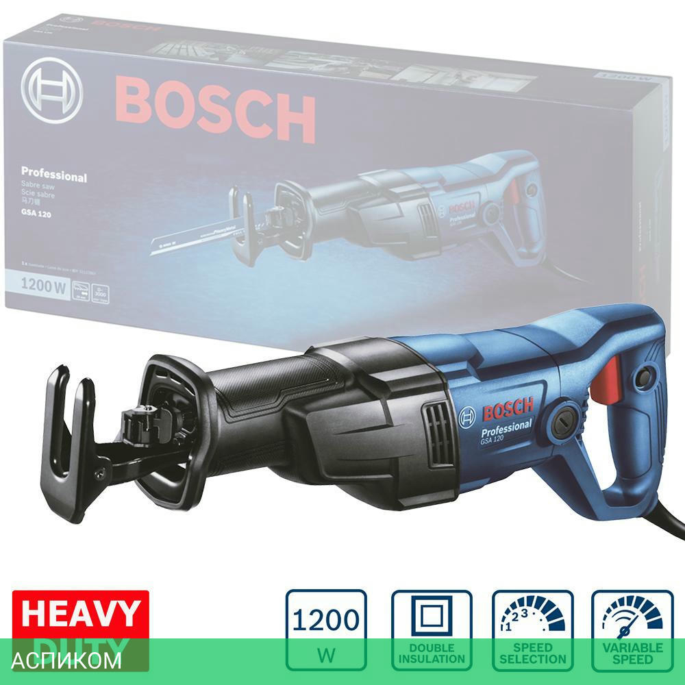 Сабельная пила Bosch GSA 120 + 1 пильное полотно (0.601.6B1.020)