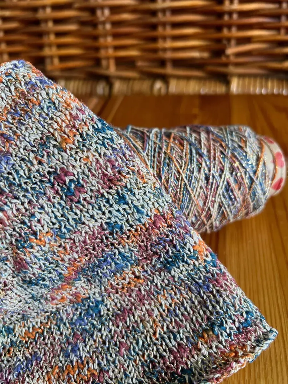 Пряжа для вязания Хлопок с люрексом