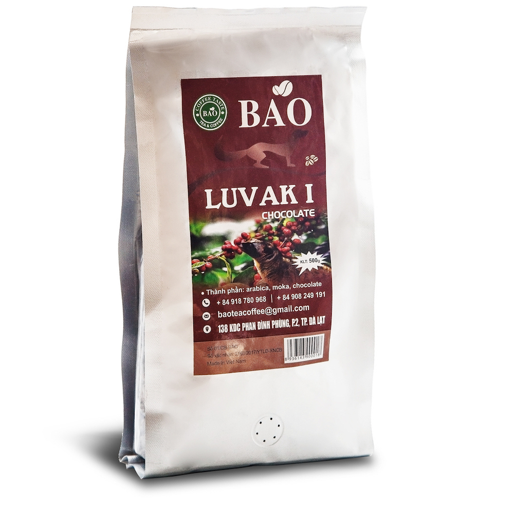 Вьетнамский зерновой кофе BAO - Шоколадный Лювак Ай (Chocolate Luvak I) - 500 г