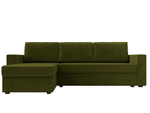 Диван угловой Траумберг Лайт левый угол, Зеленый, Микровельвет, 117129L