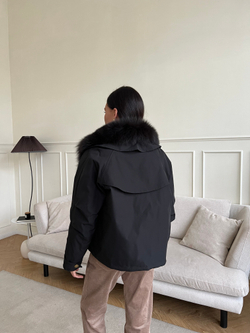 Парка Extra Lux с натуральным мехом черный