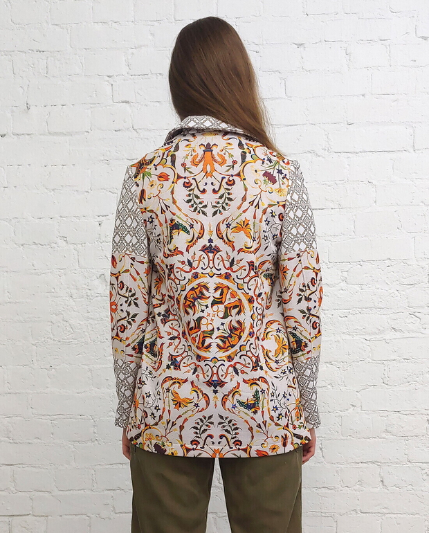 Трикотажный жакет "Инкрустация", по мотивам инкрустированной мраморной столешницы 19 века