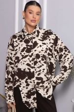 Блуза Тайна очарования (бело-коричневая) Б14432-5М LT Collection