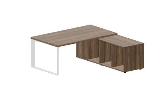 Стол Fortum на опорной сервисной тумбе (правый) 180(+0/15/30)х180х74см