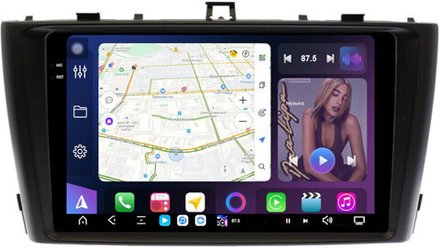 Магнитола для Toyota Avensis T270 2008-2015 (рамка черная) - FarCar GX9-8010B монитор 9.5" 2K QLED на Android 14, TS20, 6+128Гб, CarPlay, 4G SIM-слот