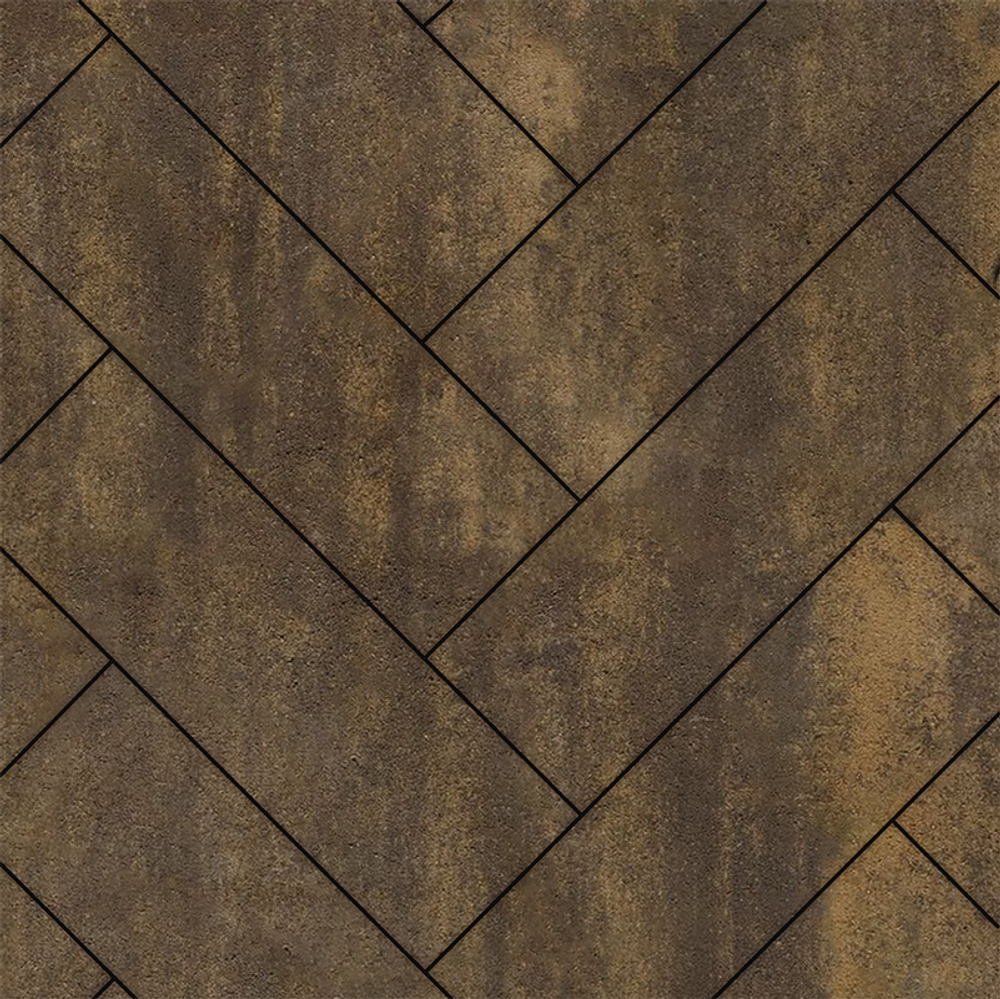 Тротуарная плитка ПРЯМОУГОЛЬНИК 600х200 мм - Листопад гладкий Мокко