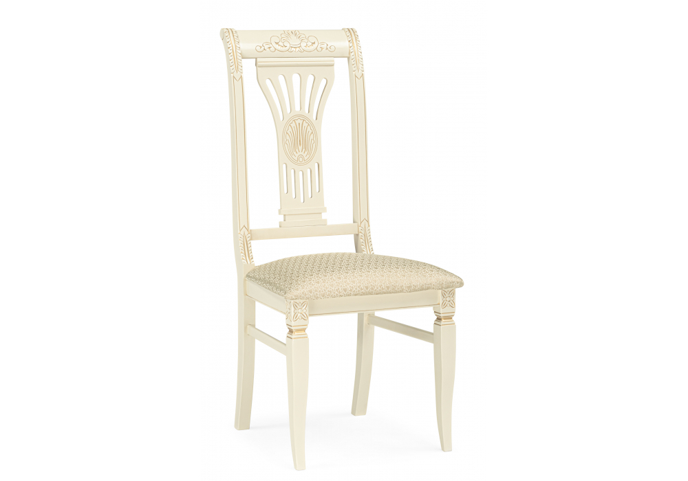 Стул деревянный Woodville Roy слоновая кость, золото патина