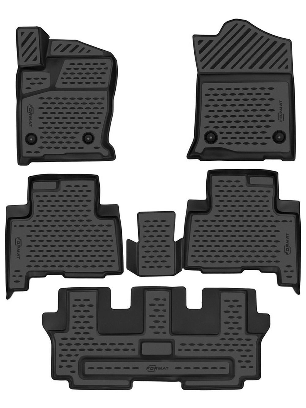 Коврики в салон для HAVAL H9 (I, Ir), 2014-, 5 шт. (Повышенная устойчивость, повышенная износостойкость) FORMAT.3D9903210K