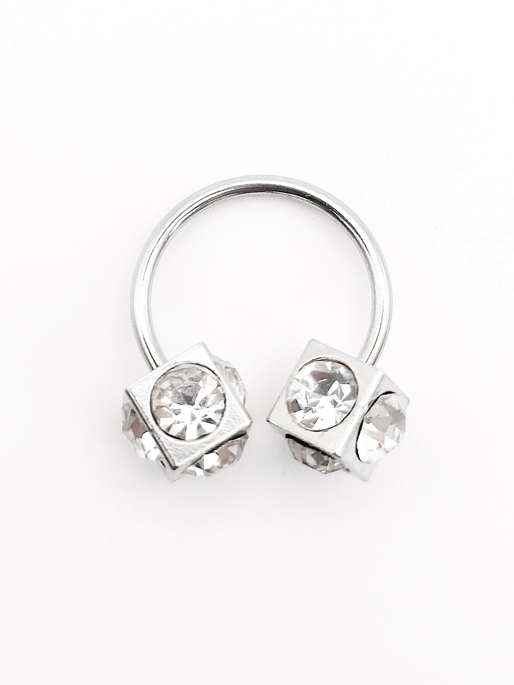 Подкова 14 мм для пирсинга "Кубик Макс". Медицинская сталь. 1 шт