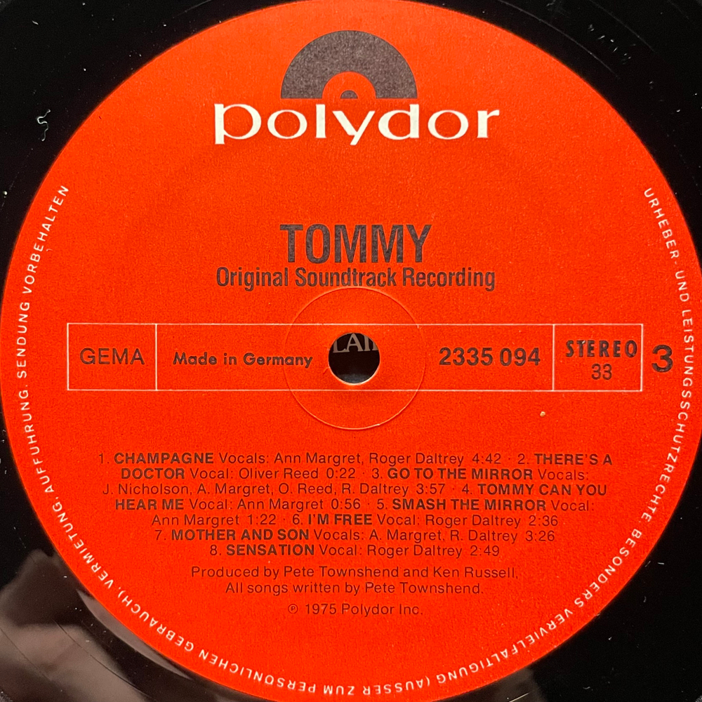 Tommy - Original Soundtrack Recording 2LP (Германия 1975г.)