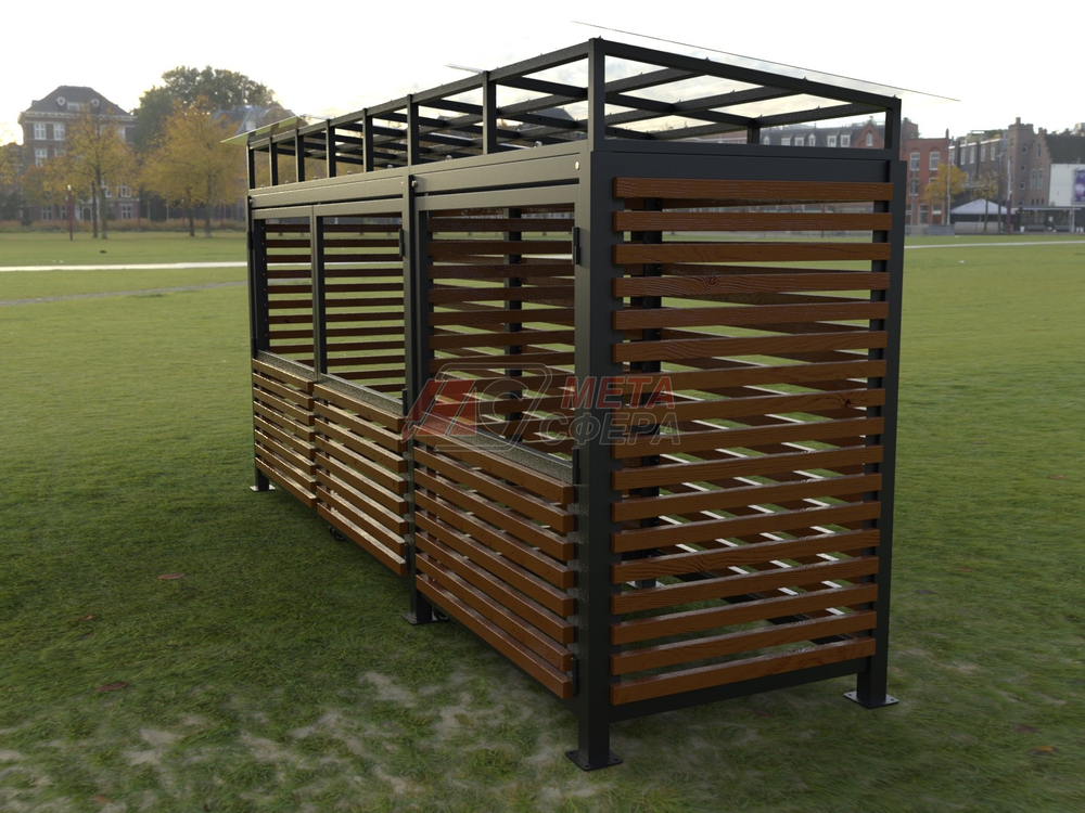 Площадка для сбора мусора Район на 2 контейнера + КГГ