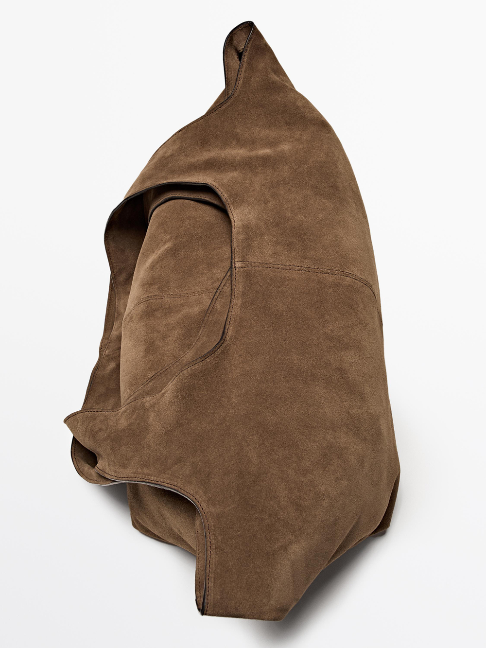 Massimo Dutti Сумка-тоут из натуральной кожи, экрю