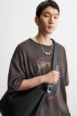 ZARA ОДНОТОННАЯ СУМКА-ШОПЕР, ЧЕРНЫЙ