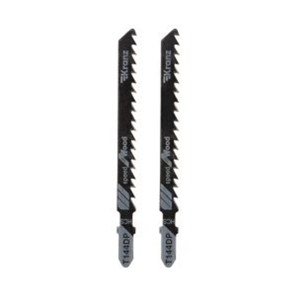 Пилка для электролобзика по дереву T144DP 100 мм 6 зубьев на дюйм 8-60 мм (2 шт./уп.) KRANZ
