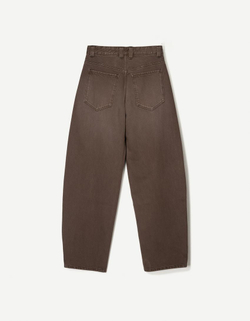 BERSHKA ДЖИНСЫ BALLOON, КОРИЧНЕВЫЙ