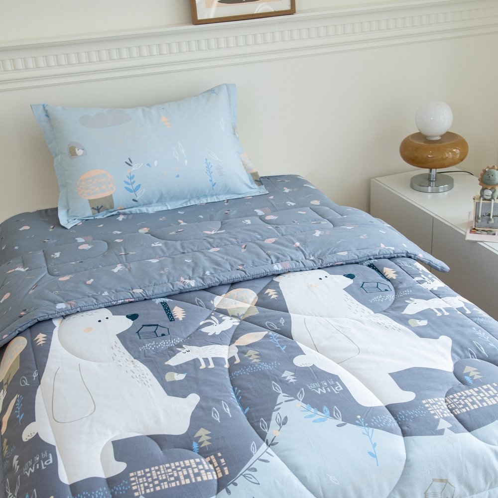 Комплект постельного белья Сатин с Одеялом Young 100% хлопок на резинке OBKR019