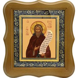 Григорий Пельшемский, Вологодский, преподобный игумен. Икона на холсте.