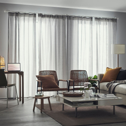 IKEA HANNALILL  (ИКЕА ХАННАЛИЛЛ)  -  Штора, 2 шт, серая, 145x250 см